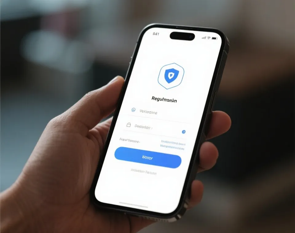 移动端账号注册流程示意图